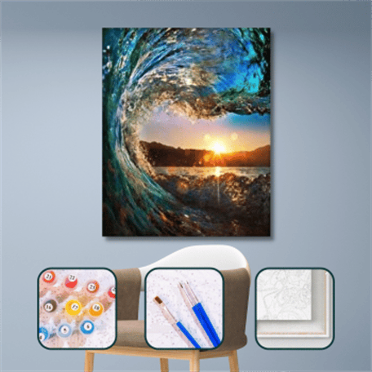 Sayılarla Boyama Seti Rio De Jenario Dalgası 60x75cm