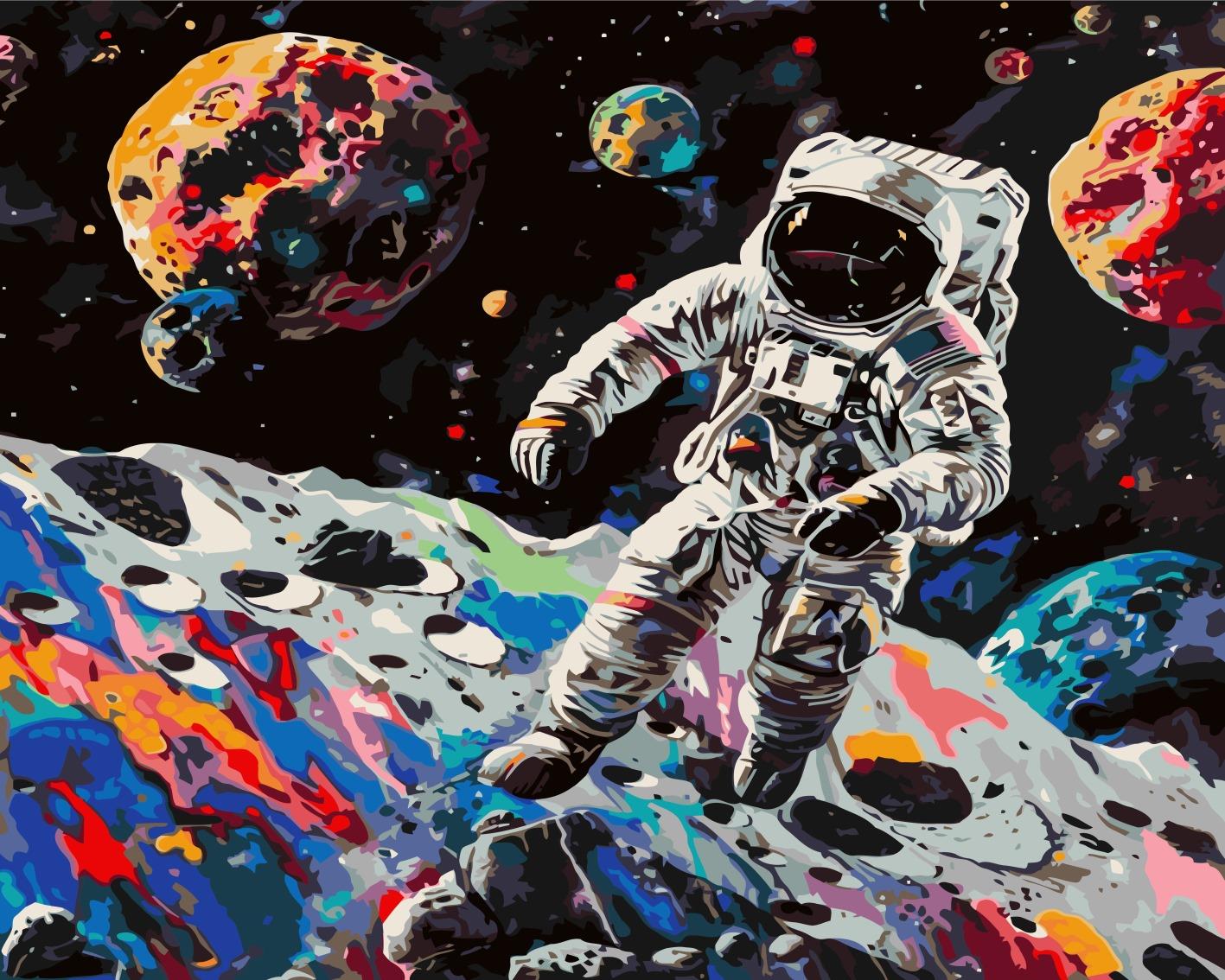 Sayılarla Boyama Seti Uzayda Renkli Gezinti