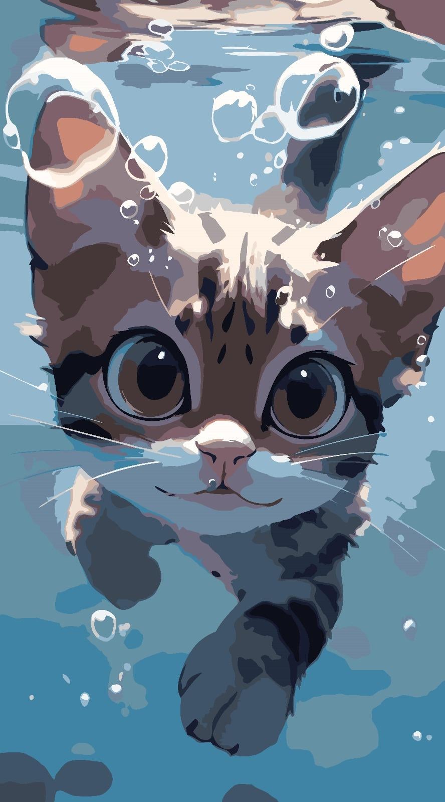 Sayılarla Boyama Seti Yüzen Sevimli Kedi