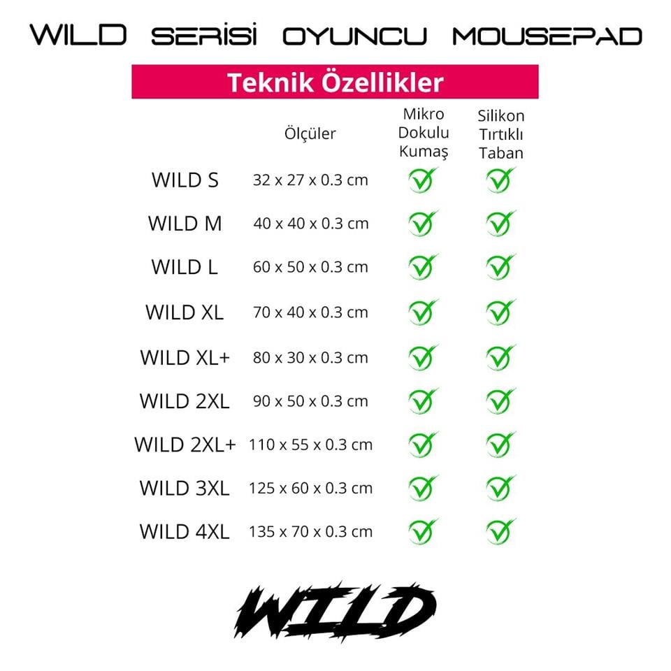 Wild 2XL 90x50 cm Oyuncu Gaming Mouse Pad