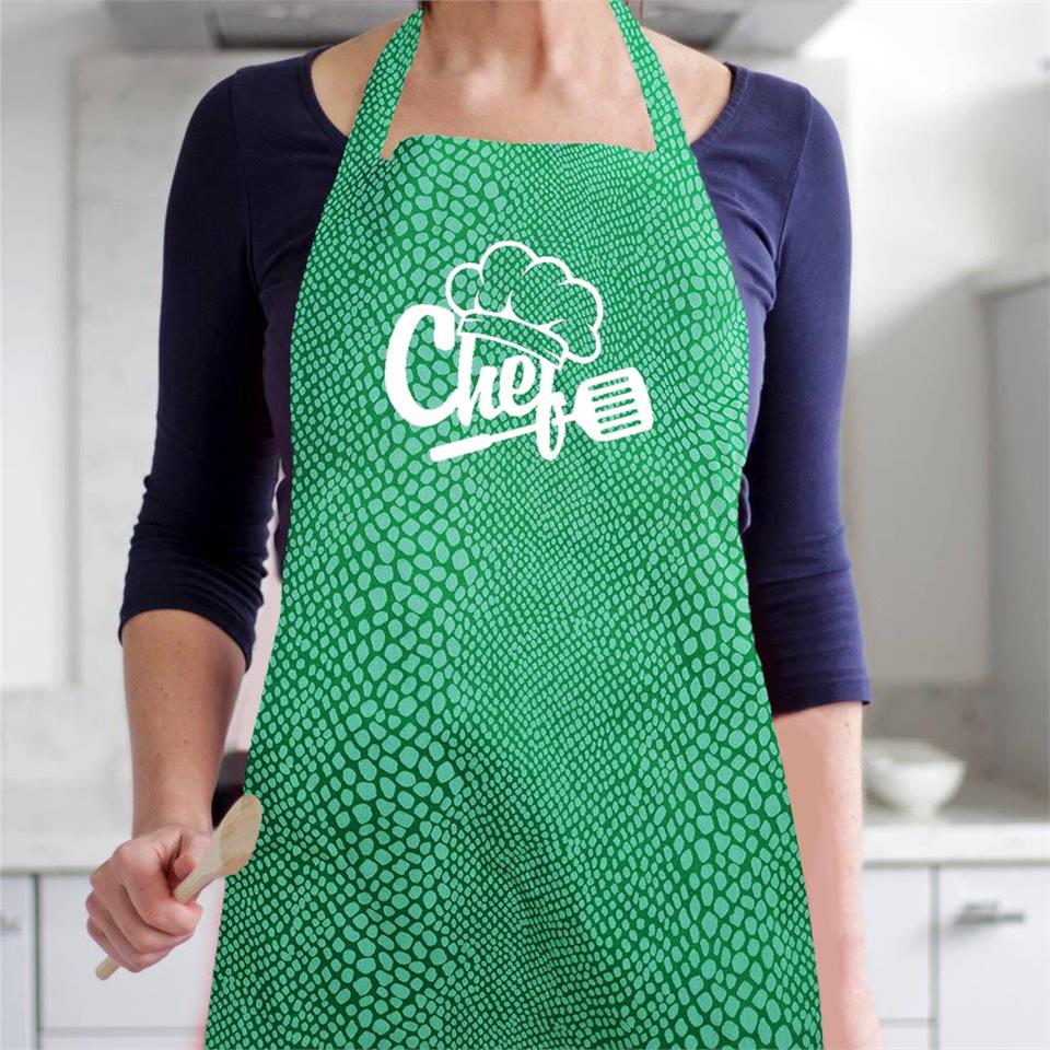Yeşil Önlük Chef Aşçı Şef Mutfak Önlüğü