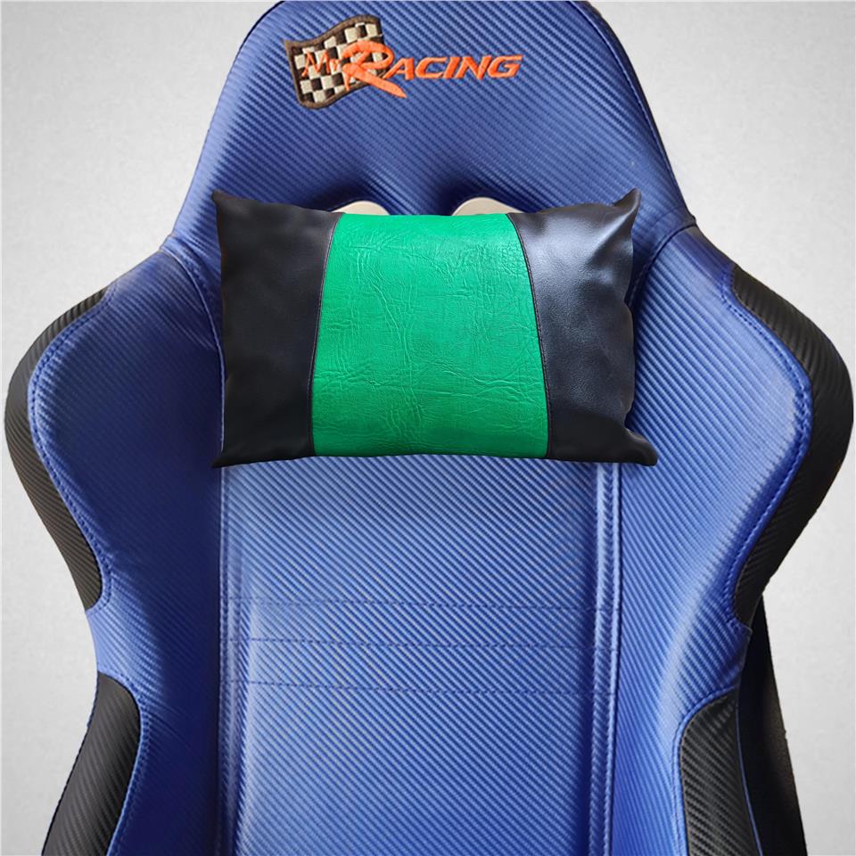 Yeşil Suni Deri Gamer Yastık Boyun Desteği