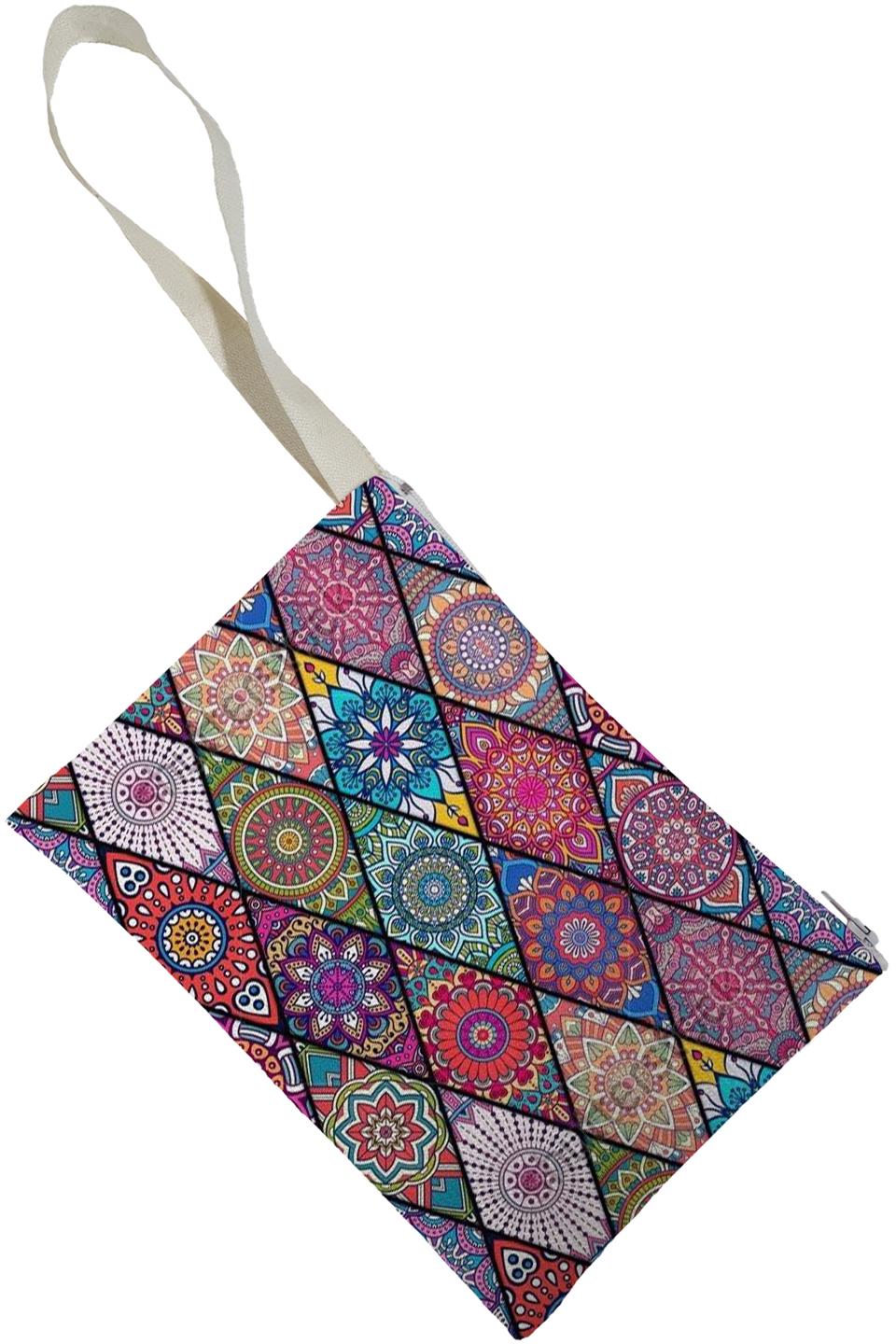 Unisex Mandala Desenli Portföy Clutch Çanta