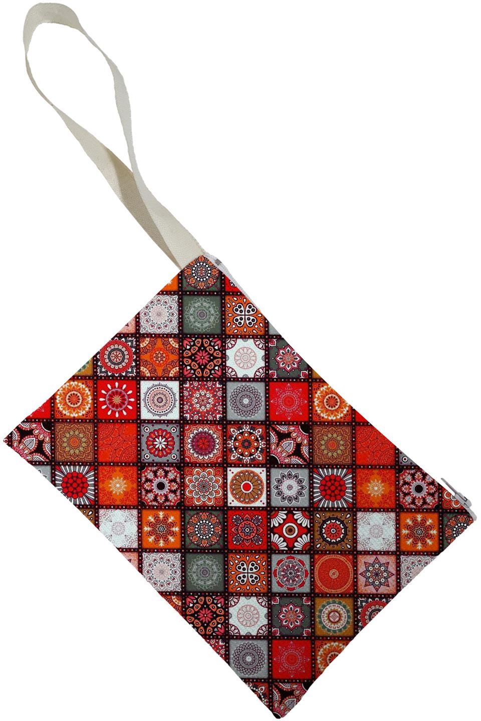 Unisex Mandala Desenli Portföy Clutch Çanta