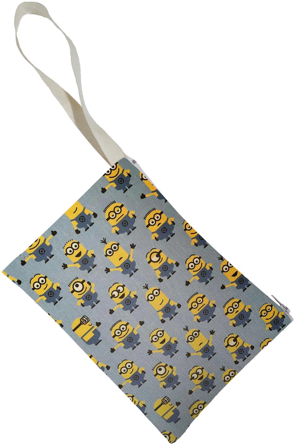 Unisex Minion Desenli Portföy Clutch Çanta