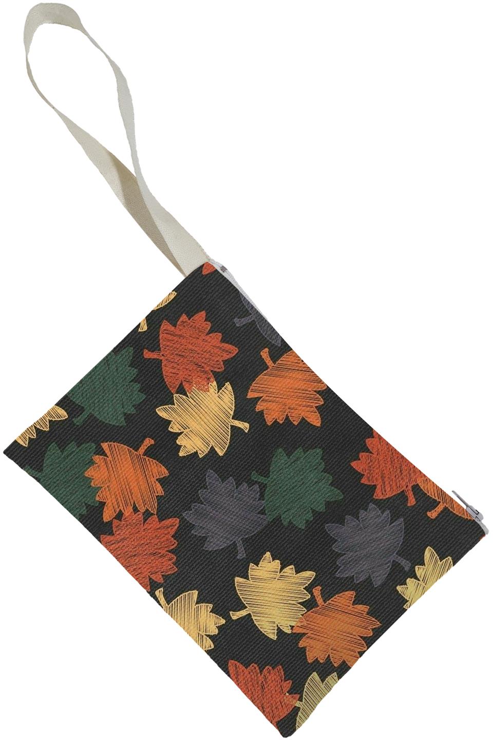 Unisex Yaprak Desenli Portföy Clutch Çanta