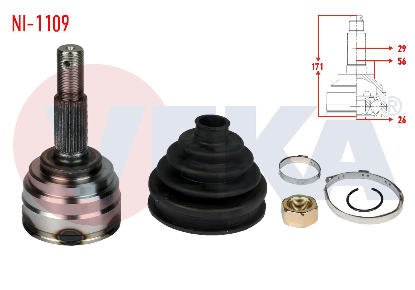 AKS KAFASI DIS SOL-SAG ON DIS NISSAN JUKE (F15) 1.5 DCI  29X26X56 UZUNLUK 171mm 2010-