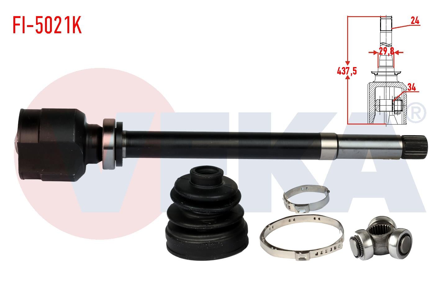 AKS KAFASI SAG ON IC FIAT SCUDO (270) 1.6 MJT 24X34X29,8 UZUNLUK 437,5 mm 2007-