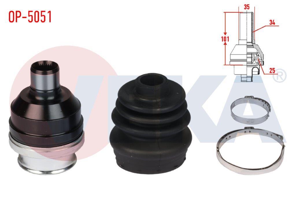 AKS KAFASI SAG ON IC OPEL ASTRA H 1.3 CDTI 34X25X35 UZUNLUK 101 mm 2004-2010