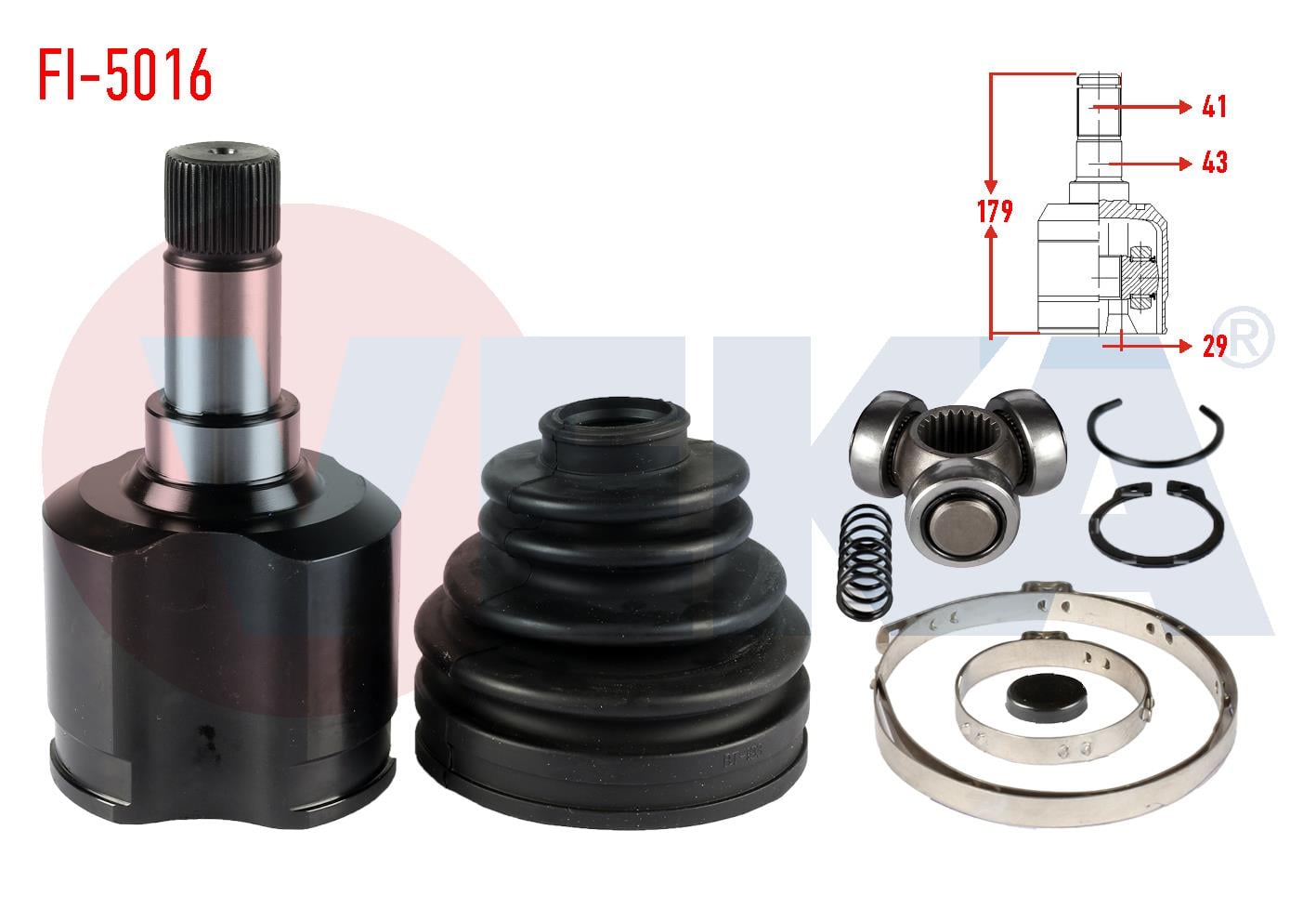 AKS KAFASI SOL ON IC FIAT DUCATO (250) 2.3 MJT 41X29X43 UZUNLUK 179mm 2006-2014