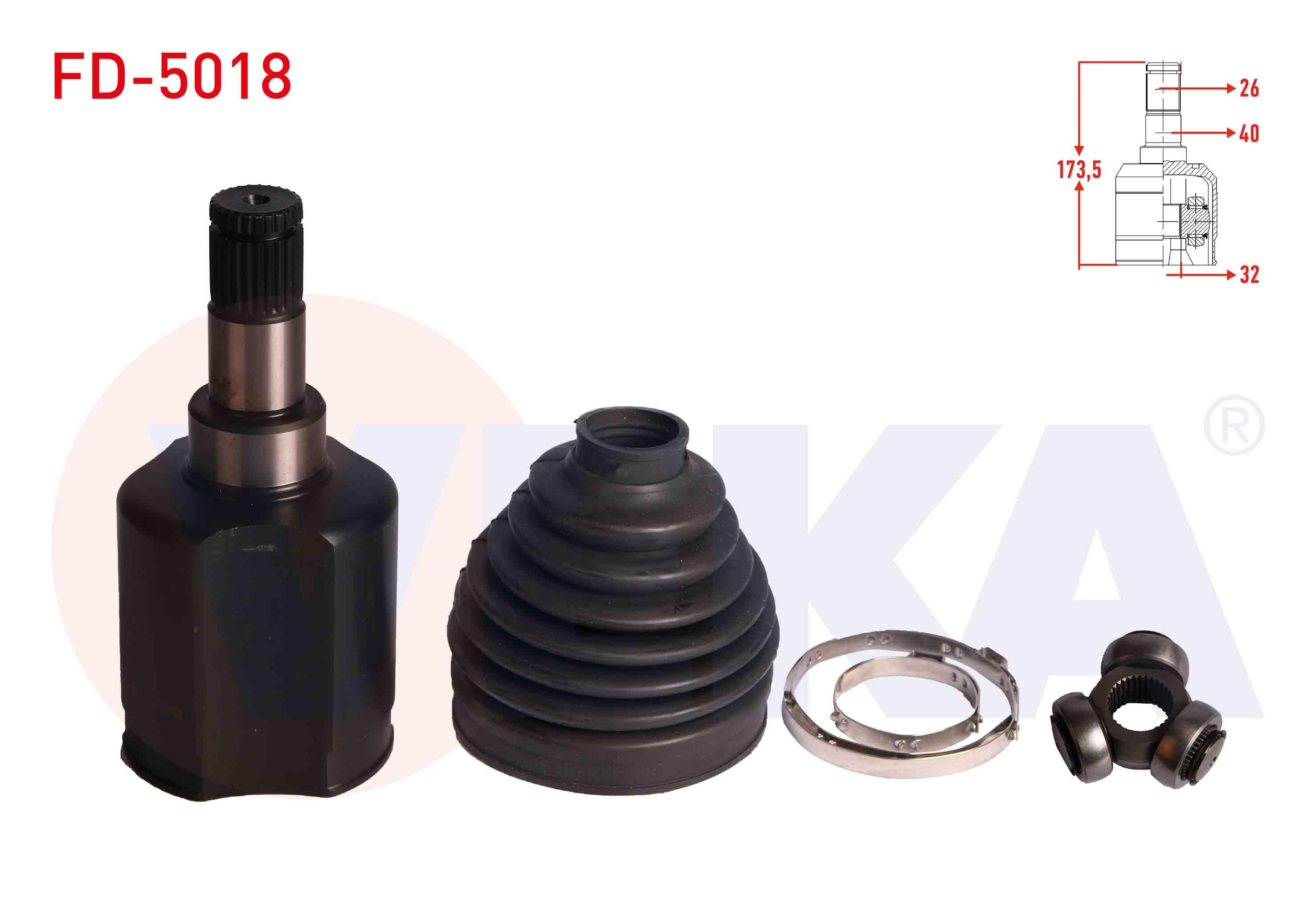 AKS KAFASI SOL ON IC FORD FOCUS 1.6 TDCI A-T 26X32X40 UZUNLUK 173,5 mm 2015-