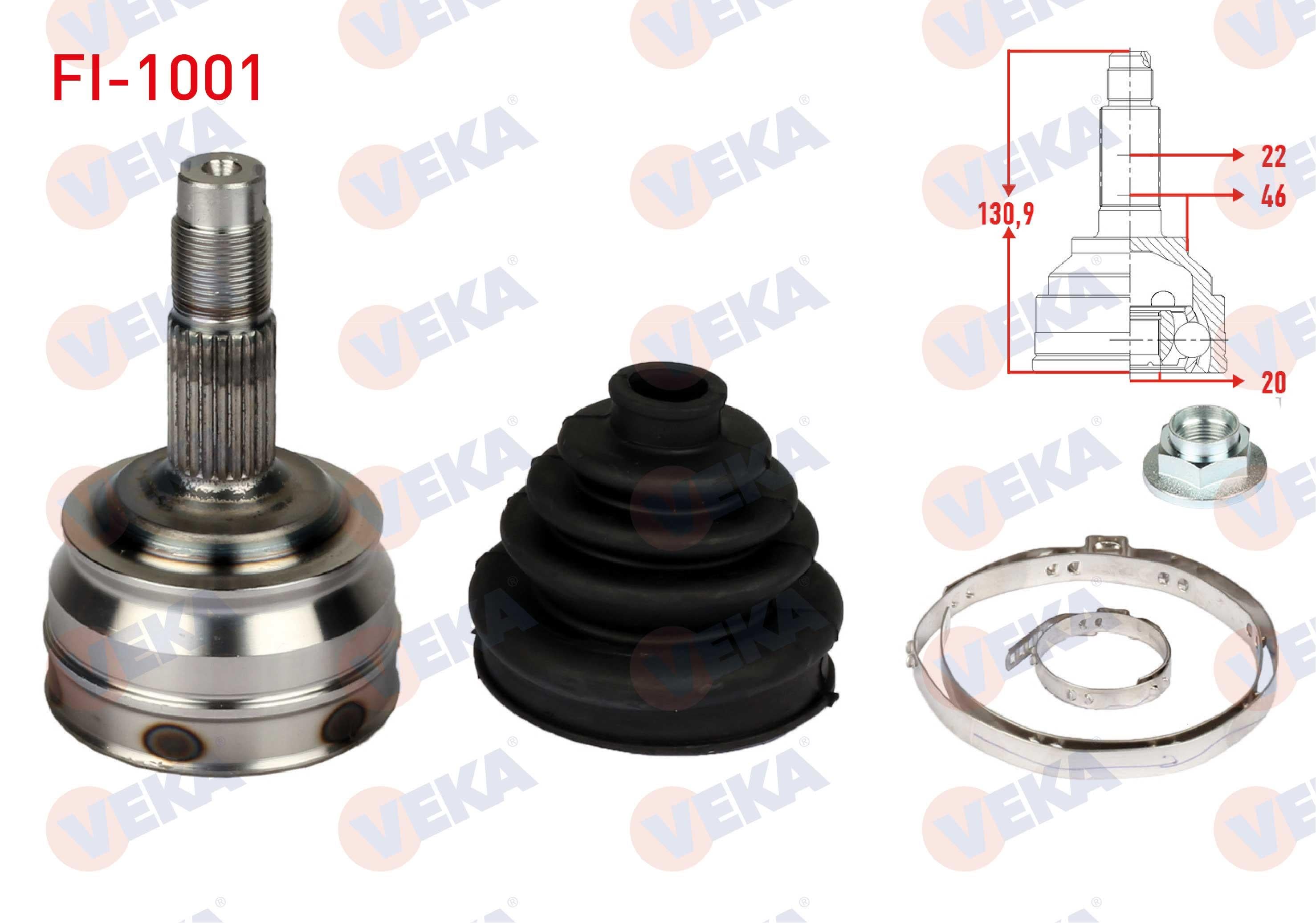 AKS KAFASI SOL-SAG ON DIS 22X20X46 UZUNLUK 130,9 mm FIAT TEMPRA 1.4i 1992-1999 / PANDA 1.4 2003-2012