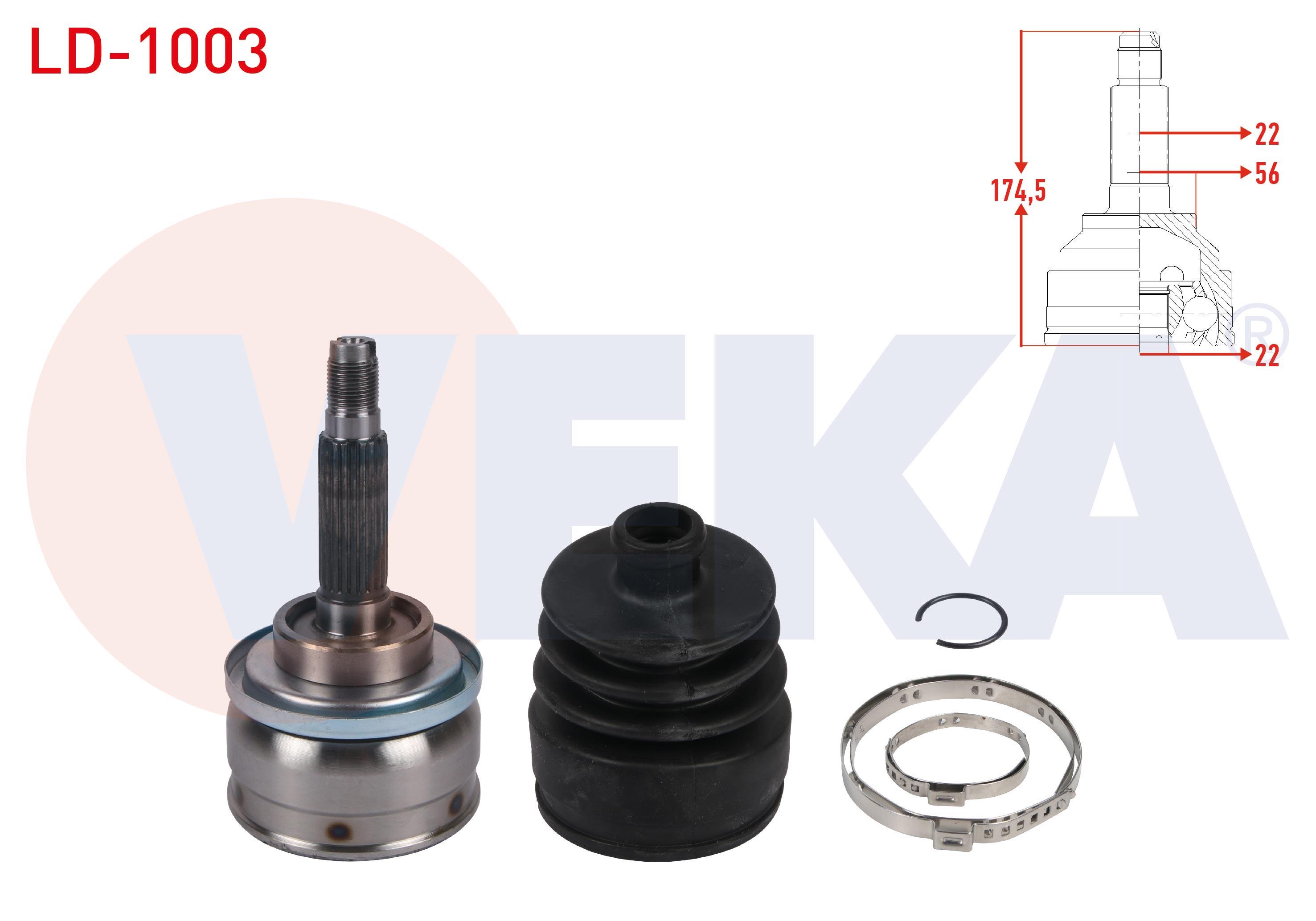 AKS KAFASI SOL-SAG ON DIS 22X22X56 UZUNLUK 174,2mm LADA 1.7 4X4 1996-2015