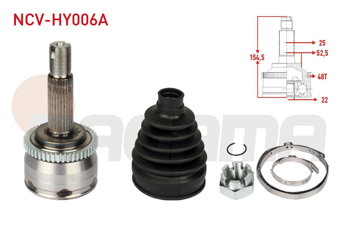 AKS KAFASI SOL-SAG ON DIS 25X22X52,5 ABSLI 48 DIS UZUNLUK 153mm HYUNDAI ACCENT BLUE 1.4 CVVT 2012-