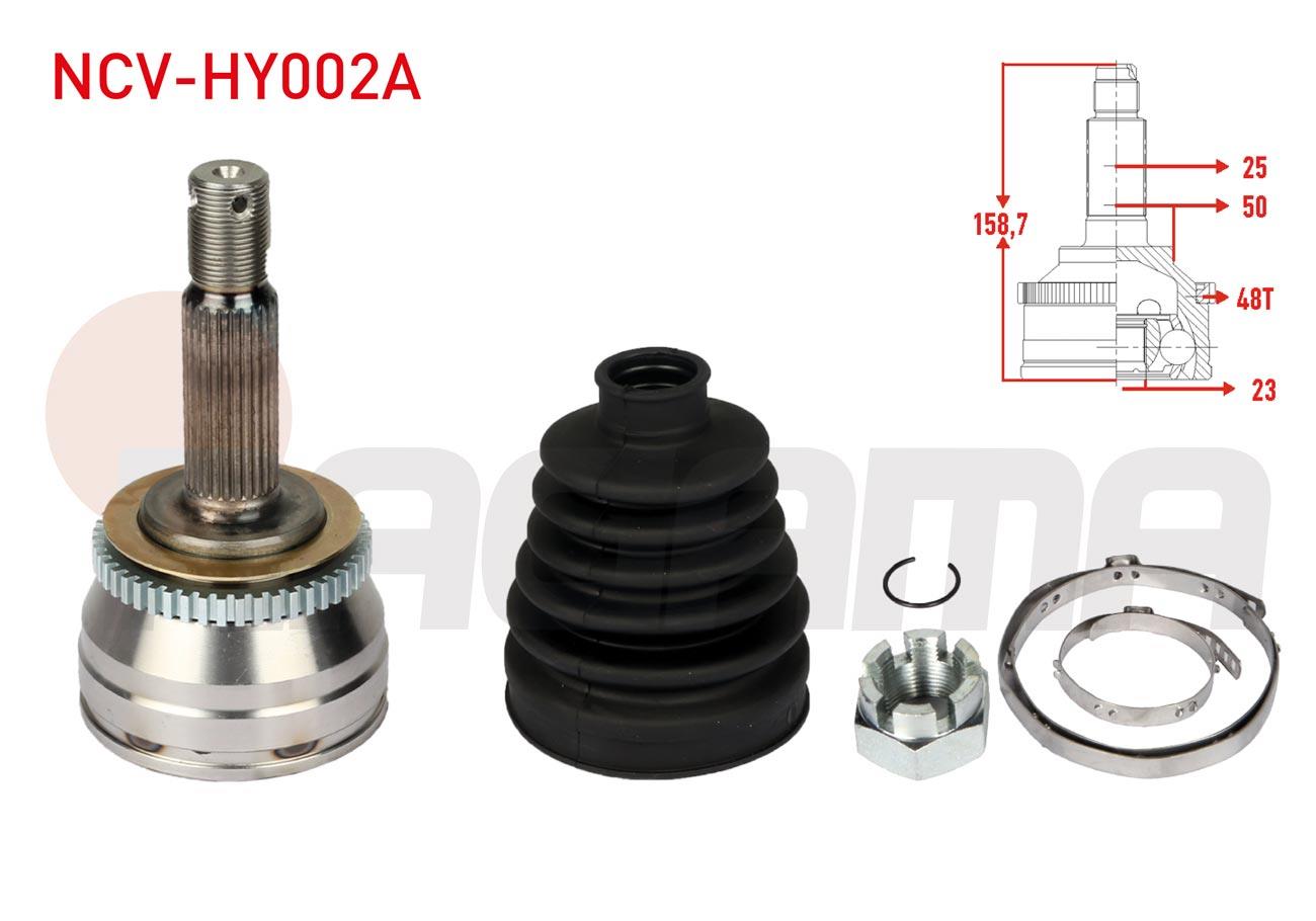 AKS KAFASI SOL-SAG ON DIS 25X23X50 ABSLI 48 DIS UZUNLUK 159mm HYUNDAI ACCENT ERA 1.5 CRDI 2006-2012/ HYUNDAI GETZ (TB) 1.5 CRDI 2002-2008