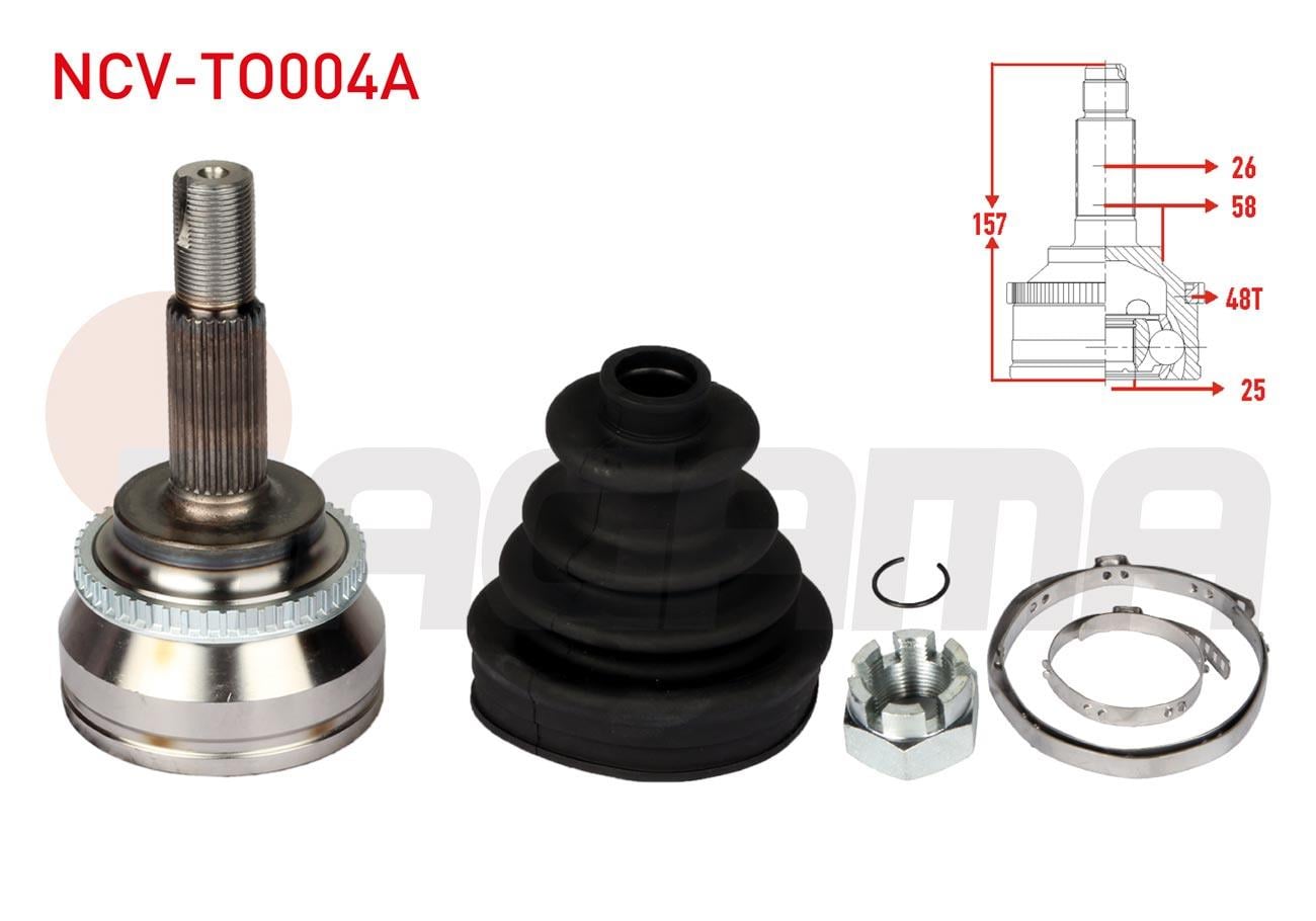 AKS KAFASI SOL-SAG ON DIS 25X26X58 ABSLI 48 DIS UZUNLUK 156,5mm TOYOTA COROLLA (_E12_) 1.4 D-4D 2002-2007