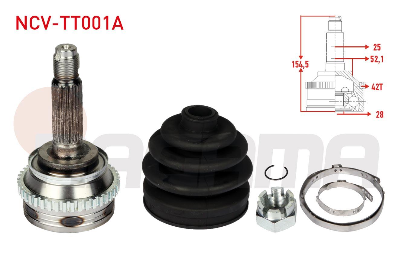 AKS KAFASI SOL-SAG ON DIS 25X28X52,1 ABSLI 42 DIS UZUNLUK 154,5mm TATA INDIGO (4_V2) 1.4 D TURBOSUZ 2003- 2003-/ INDICA (40_V2) 1.4 D 1998-2003