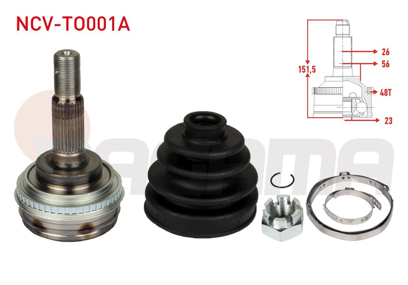 AKS KAFASI SOL-SAG ON DIS 26X23X56 ABSLI 48 DIS UZUNLUK 149,8mm TOYOTA COROLLA (_E10_) 1.3i EE101 - 1.6i AE101 1992-1997