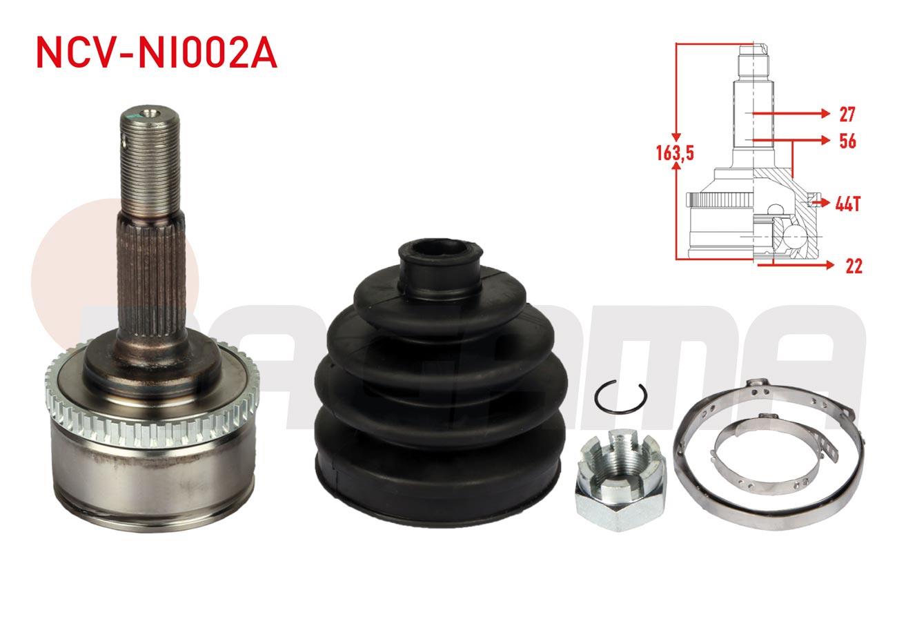 AKS KAFASI SOL-SAG ON DIS 27X22X56 ABSLI 44 DIS UZUNLUK 165,4mm NISSAN PRIMERA (P11) 1.6i 16v 1996-2001
