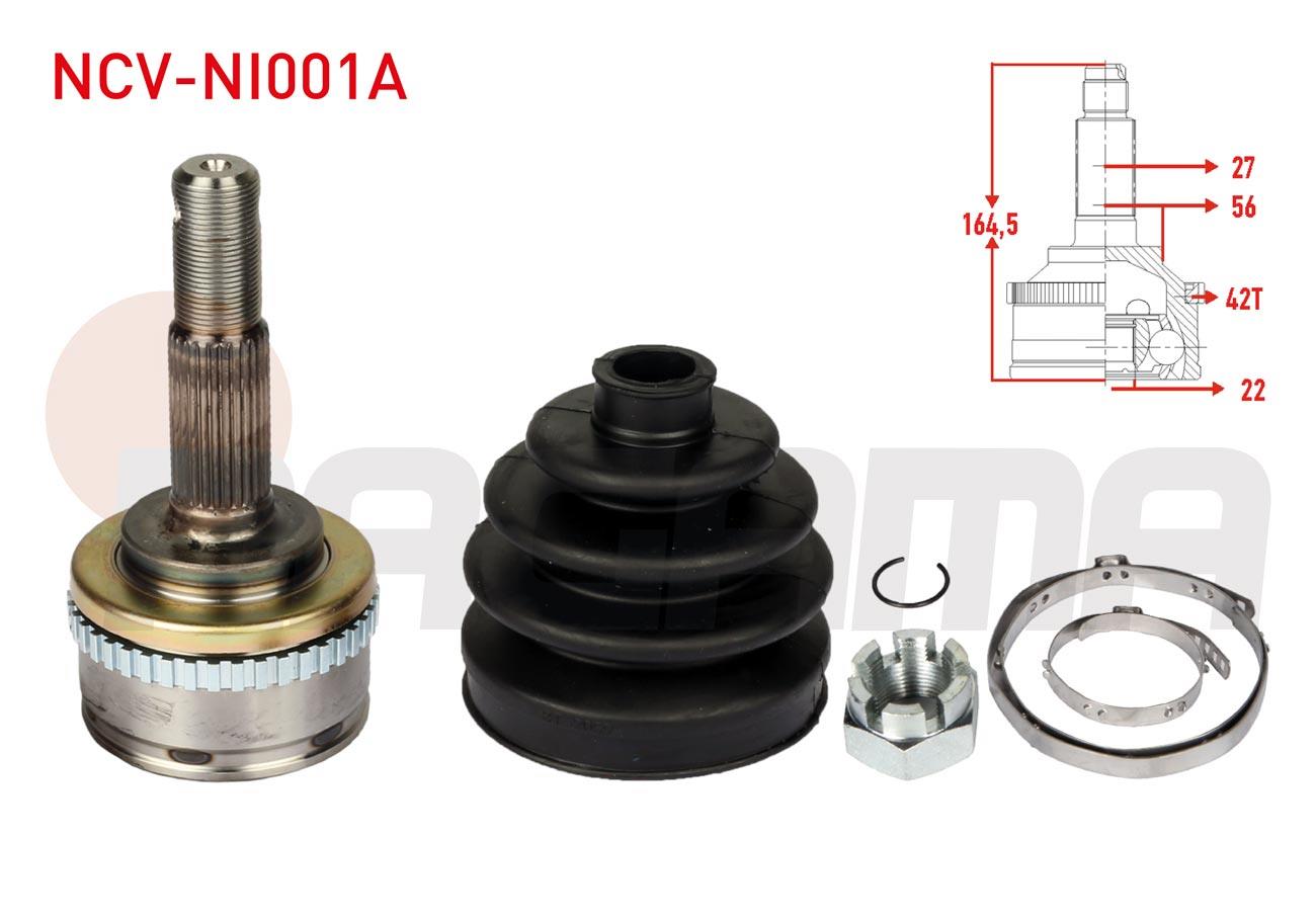AKS KAFASI SOL-SAG ON DIS 27X22X56 ABSLI 42 DIS UZUNLUK 165,4mm NISSAN PRIMERA (P10) 1.6i - 2.0 16v - 2.0 D 1990-1998