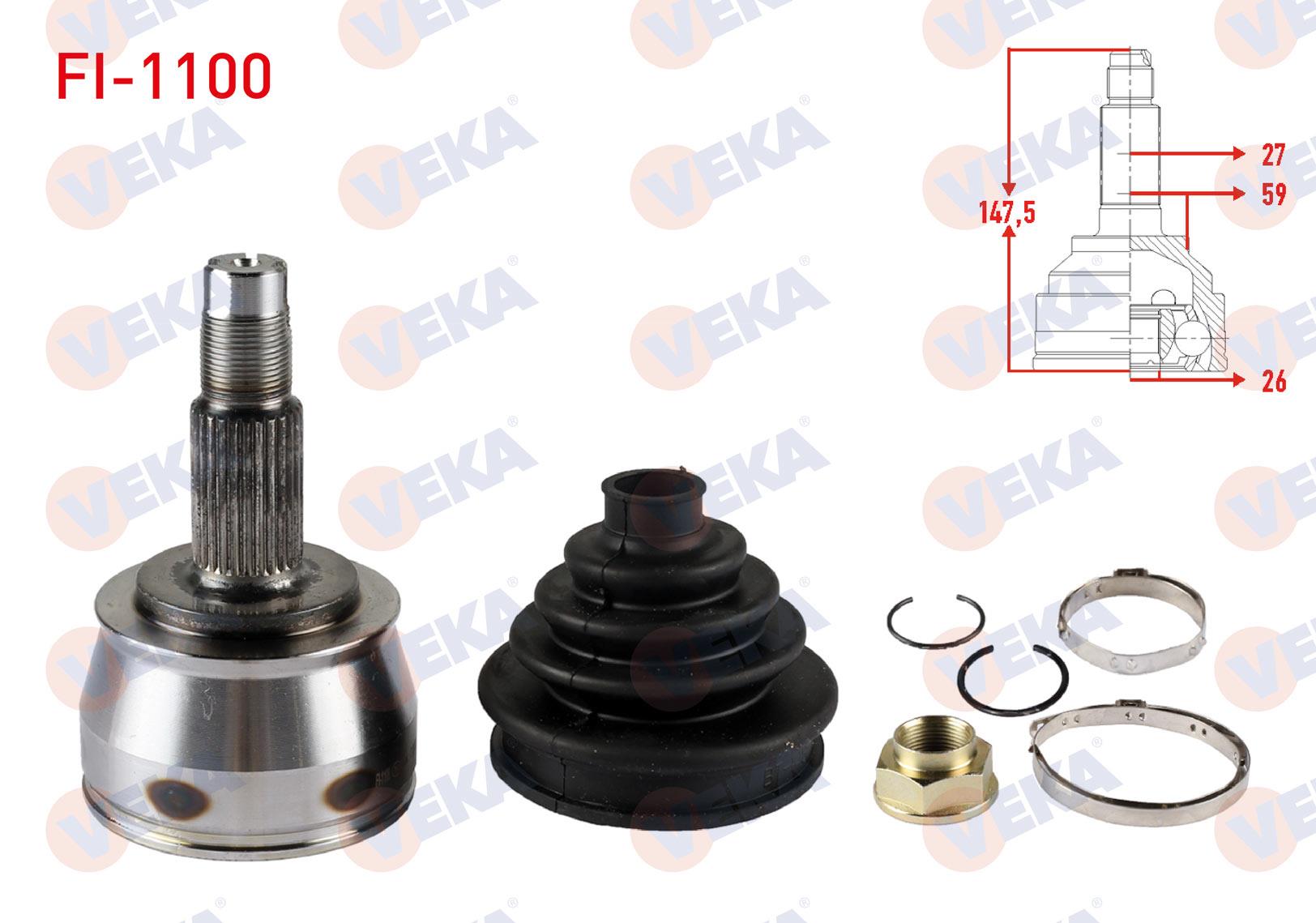 AKS KAFASI SOL-SAG ON DIS 27X26X59 UZUNLUK 147,5mm FIAT DOBLO MAXI 1.6 MJT M/T 2010-/ 500X (334_) 1.6 MJT M/T 2014-