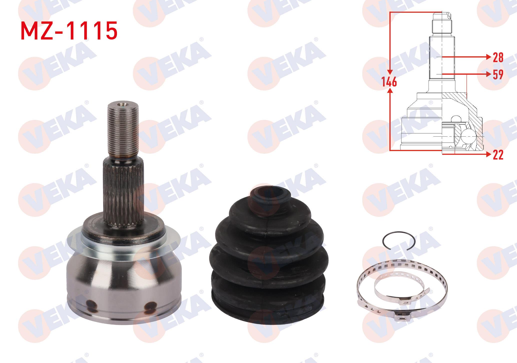 AKS KAFASI SOL-SAG ON DIS 28X22X59 UZUNLUK 146mm MAZDA 3 1.6 2013-2019