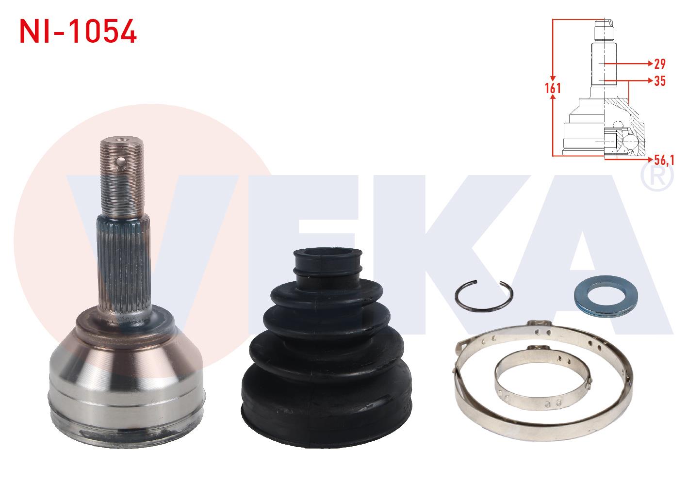 AKS KAFASI SOL-SAG ON DIS 29X35X56,1 UZUNLUK 161mm NISSAN QASHQAI (J10) - QASHQAI+2 (J10) 1.5 DCI 2007-2014