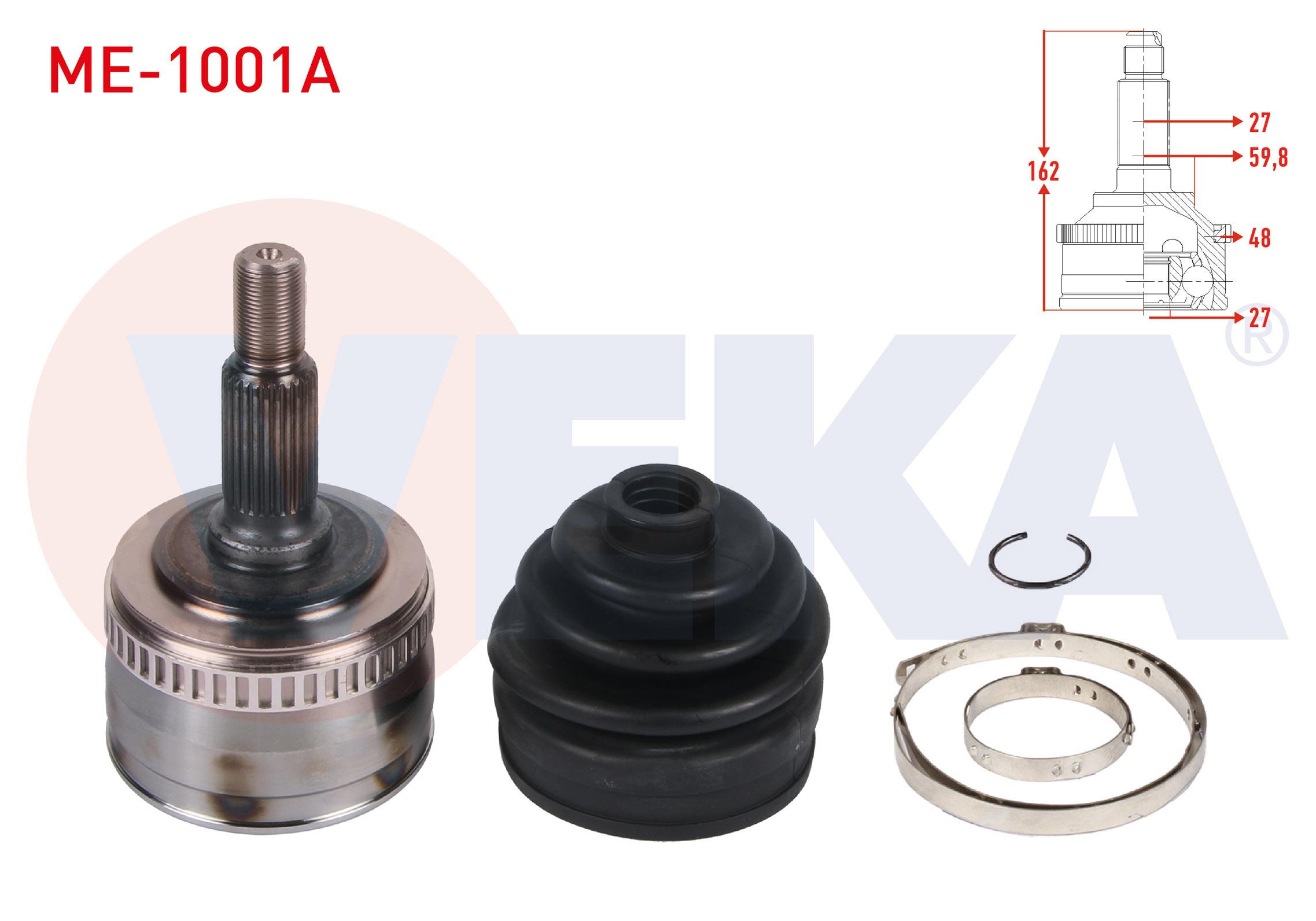 AKS KAFASI SOL-SAG ON DIS ABSLI 48 DIS 27X27X59,8 UZUNLUK 162mm MERCEDES VITO (638) 108 - 110 - 113 - 114 CDI 1997-2003