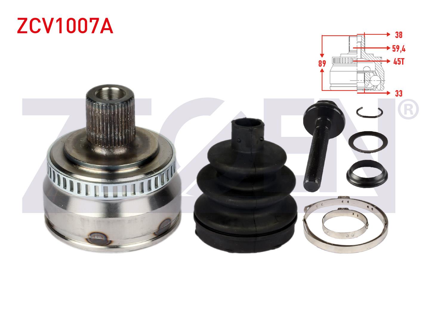 AKS KAFASI SOL-SAG ON DIS AUDI A4 (8E2,B6) 1.6 ABSLI 45 DIS 38X33X59,4 UZUNLUK 89 mm 2000-2004