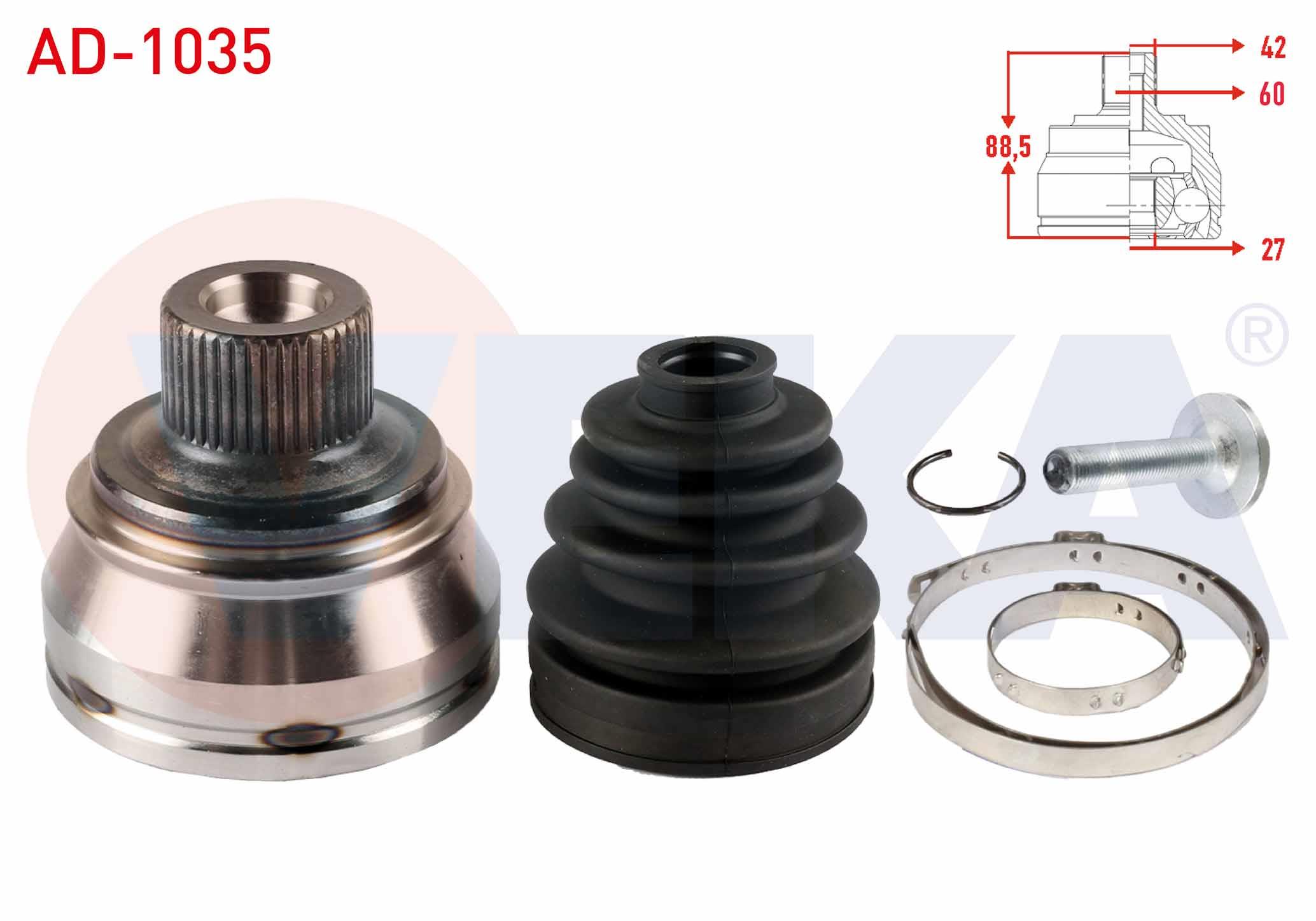 AKS KAFASI SOL-SAG ON DIS AUDI A4 (8K2,B8) 1.8 TFSI 42X27X60 UZUNLUK 88,5mm 2007-2015