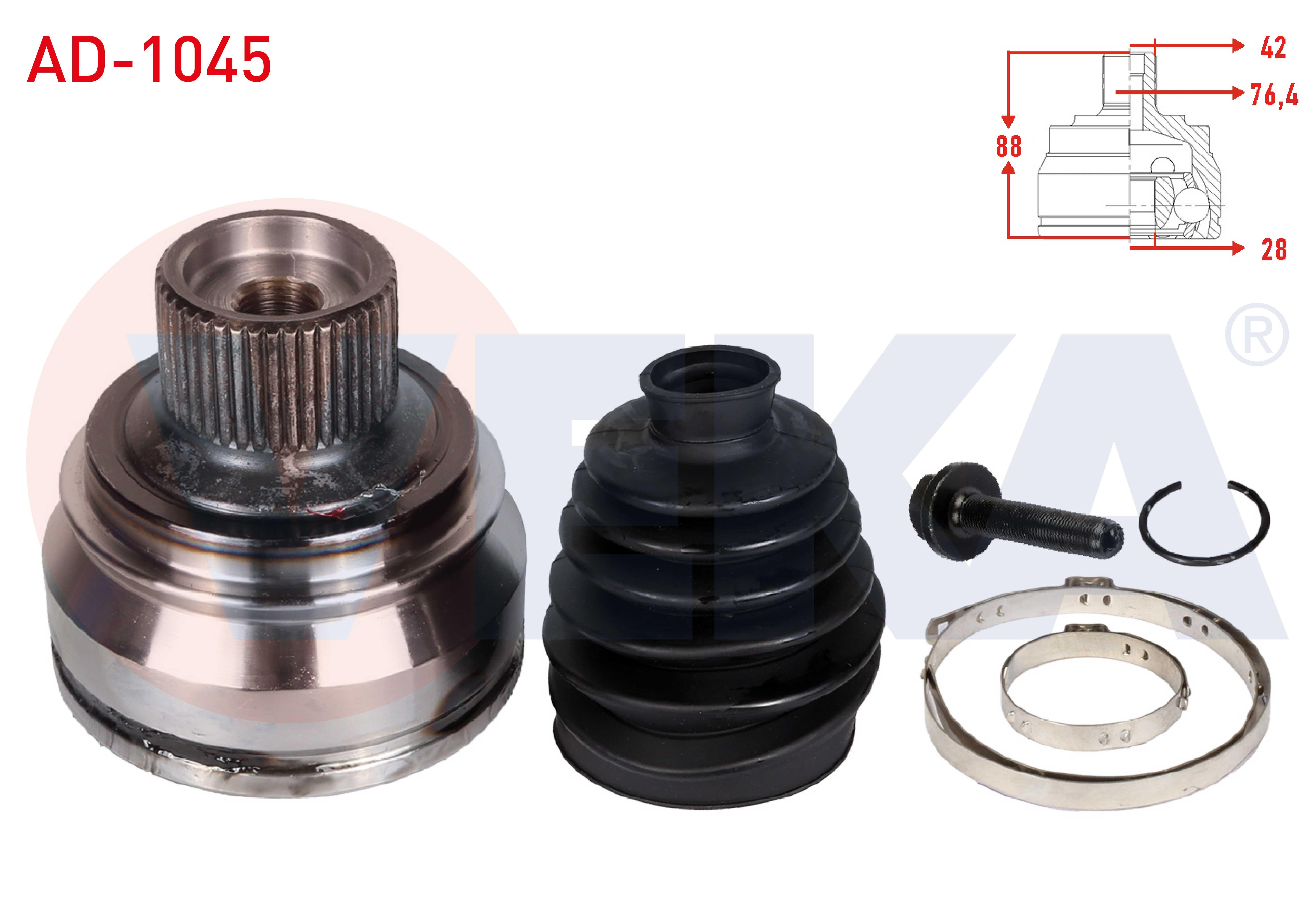 AKS KAFASI SOL-SAG ON DIS AUDI A4 (8K2,B8) 2.0 TFSI 42X28X76,40 UZUNLUK 88mm 2007-2015