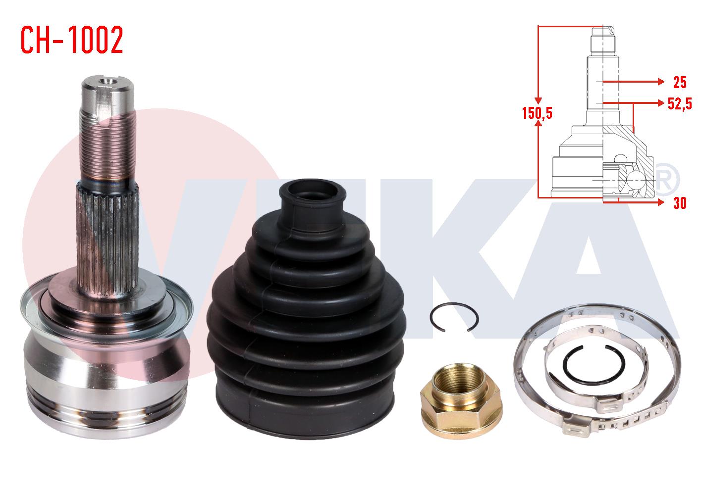 AKS KAFASI SOL-SAG ON DIS CHEVROLET AVEO (T300) 1.3 D (8 MISKET) 25X30X52.50 UZUNLUK 150.50mm 2011-2014