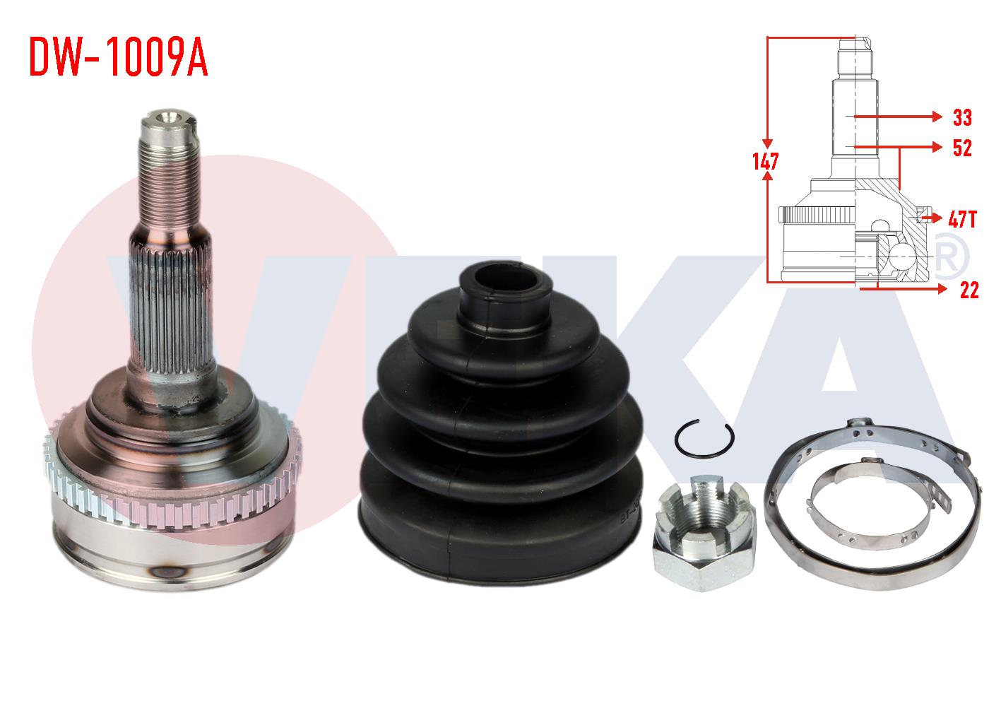 AKS KAFASI SOL-SAG ON DIS CHEVROLET LACETTI (J200) 1.4i 16v ABSLI 47 DIS 33X22X52 UZUNLUK 147mm 2006-2012
