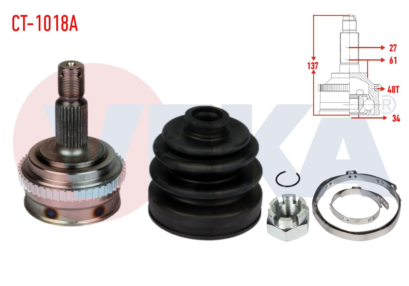 AKS KAFASI SOL-SAG ON DIS FIAT SCUDO (220P) 1.9 D ABSLI 48 DIS 27X34X59 UZUNLUK 137,3 mm 1996-2006