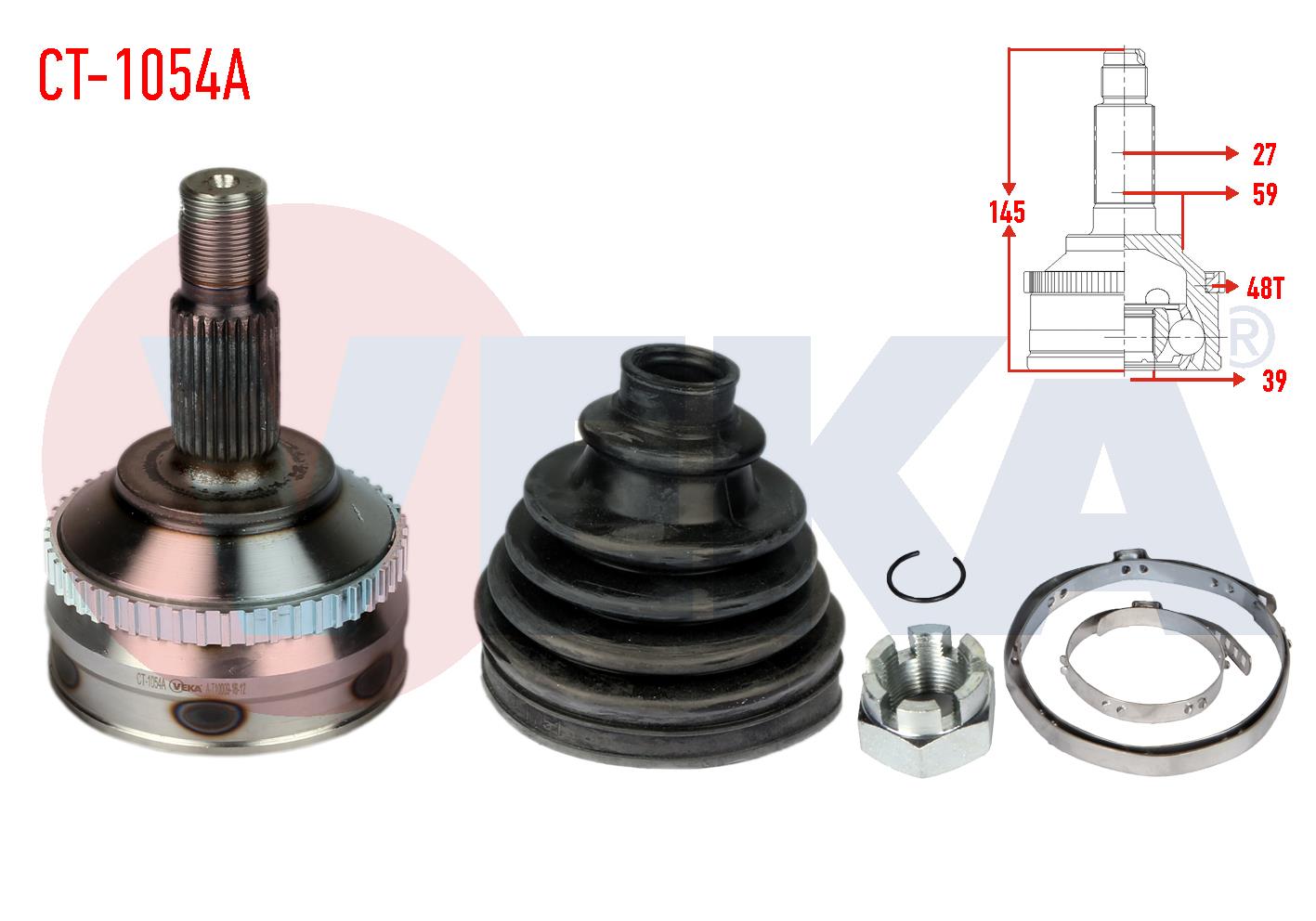 AKS KAFASI SOL-SAG ON DIS FIAT SCUDO (220P) 1.9 TD ABSLI 48 DIS 27X39X59 UZUNLUK 145 mm 1996-2006