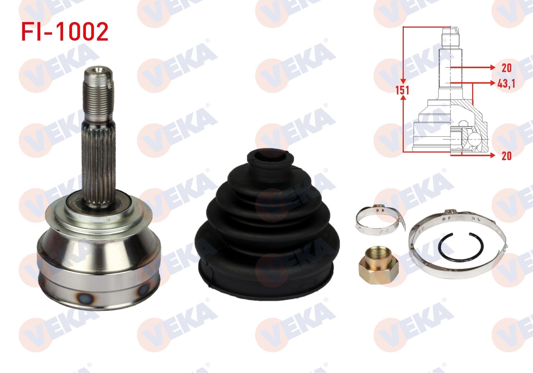 AKS KAFASI SOL-SAG ON DIS FIAT UNO 70 1.4i 20X20X43 UZUNLUK 150,3 mm 1994-2000
