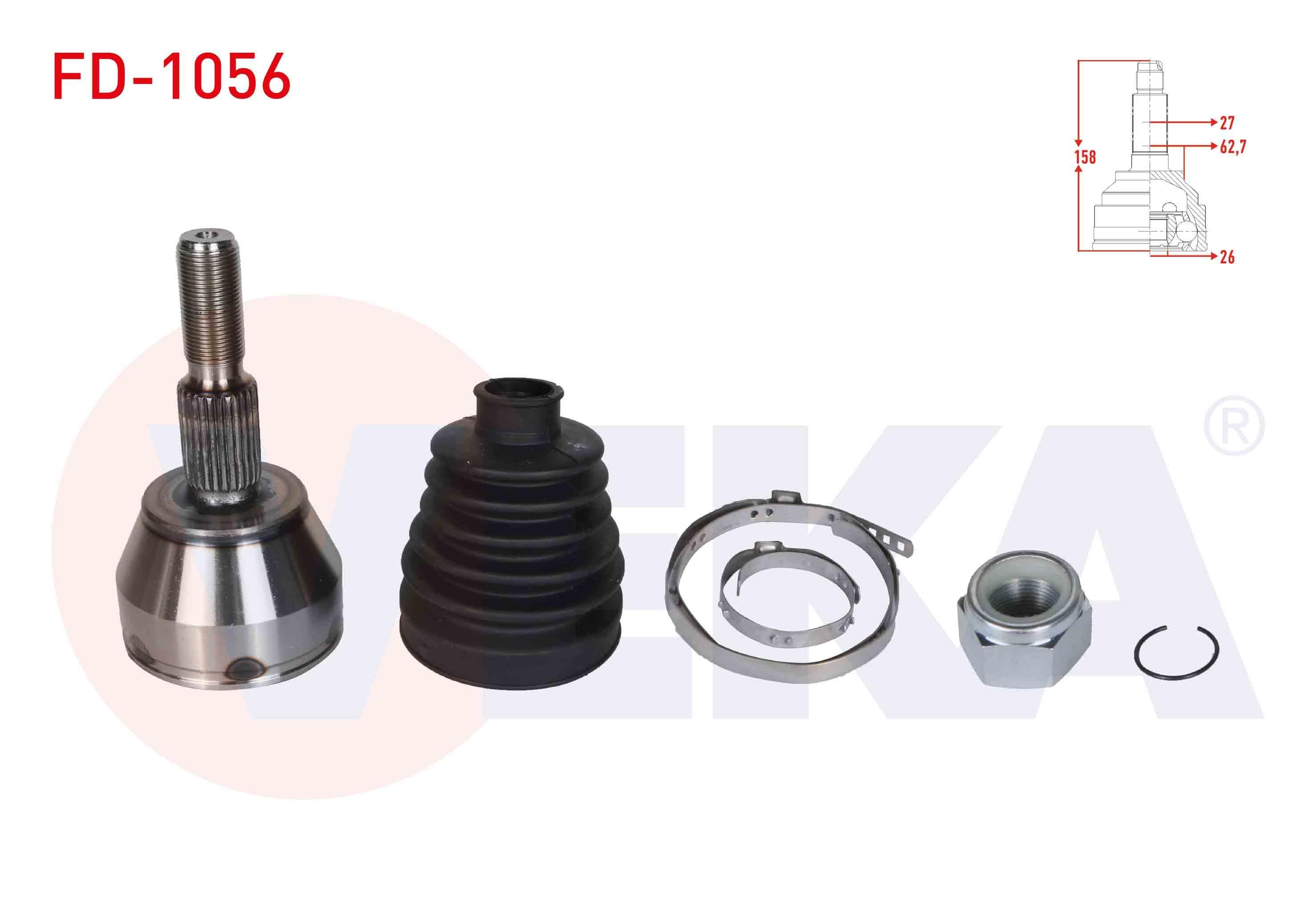 AKS KAFASI SOL-SAG ON DIS FORD FOCUS III 1.6 TDCI M-T 27X26X62,70 UZUNLUK 158mm 2011-2015