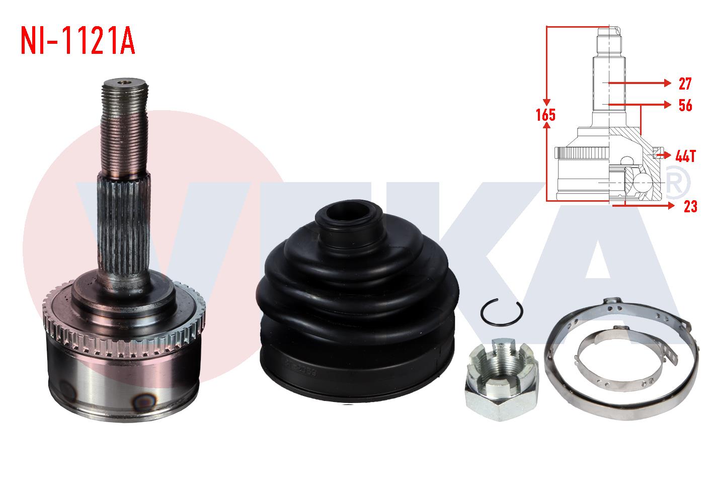 AKS KAFASI SOL-SAG ON DIS NISSAN PRIMERA (P12) 1.6i ABSLI 44 DIS 27X23X56 UZUNLUK 165 mm 2002-