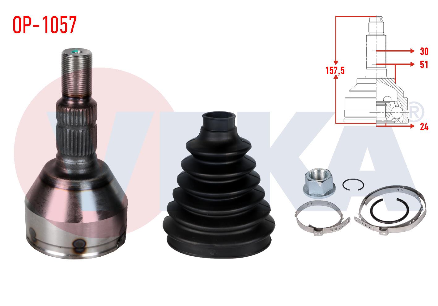 AKS KAFASI SOL-SAG ON DIS OPEL INSIGNIA 1.6 (A16XER) 30X24X52 UZUNLUK 158mm 2008-