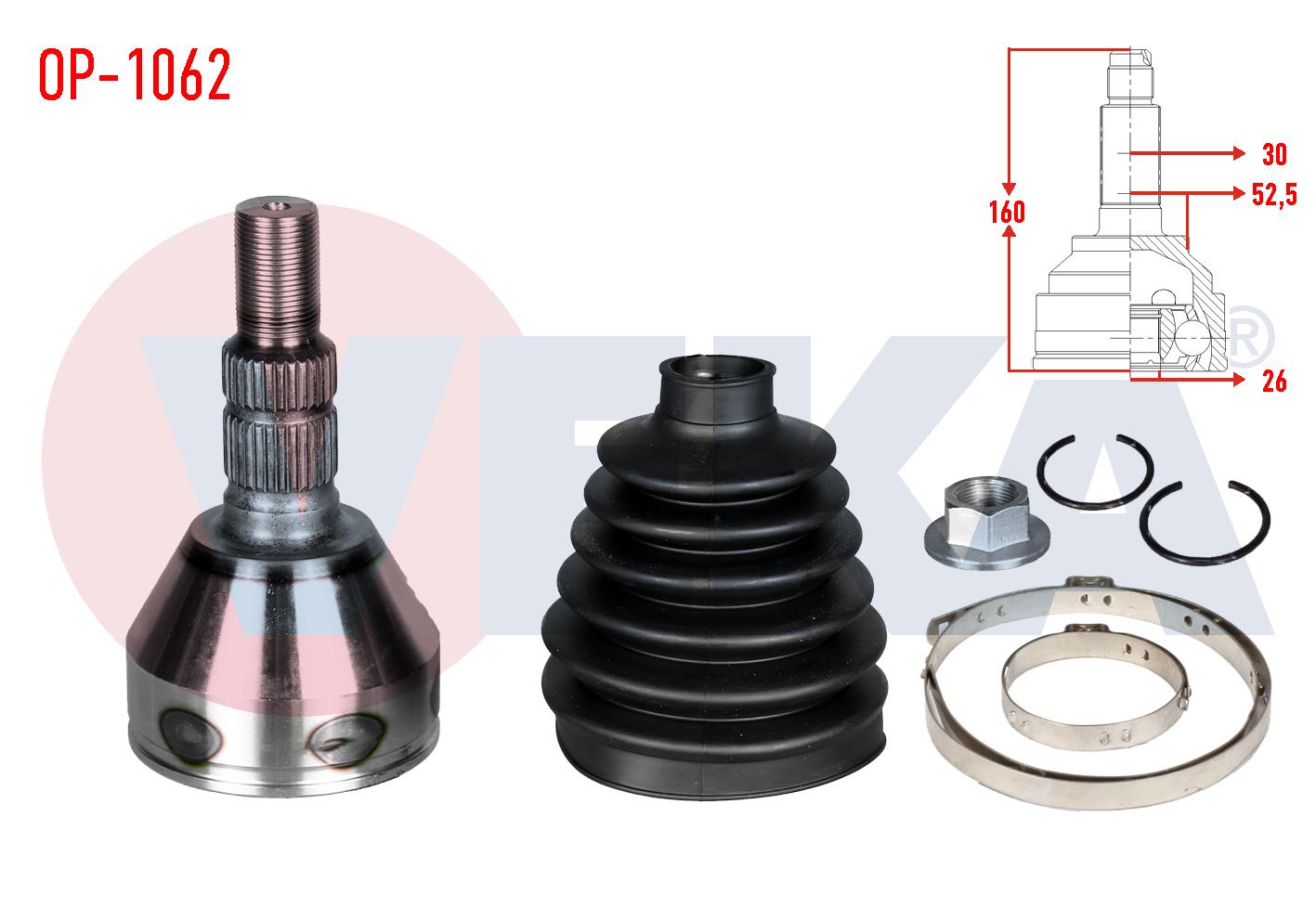AKS KAFASI SOL-SAG ON DIS OPEL INSIGNIA 2.0 CDTI 30X26X52,5 UZUNLUK 160mm 2008-