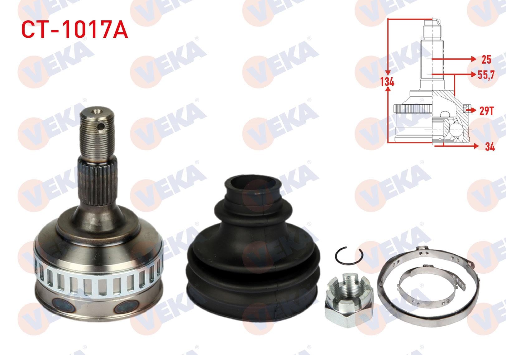 AKS KAFASI SOL-SAG ON DIS PEUGEOT PARTNER (5,5F) 1.9 D ABSLI 29 DIS 25X34X58,4 UZUNLUK 135 mm 1996-2008