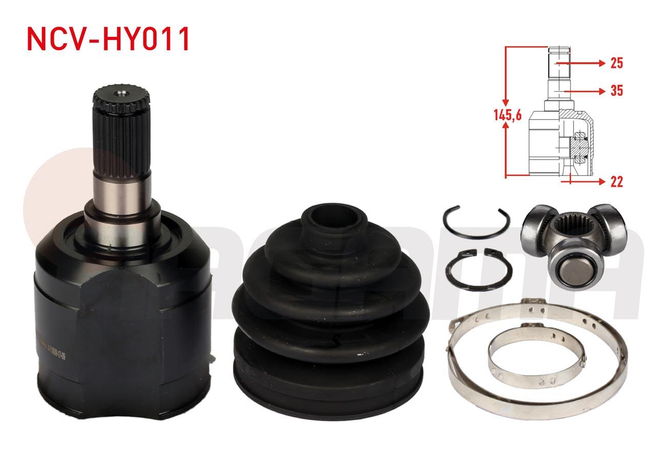 AKS KAFASI SOL-SAG ON IC 25X22X35 UZUNLUK 145,6mm HYUNDAI ACCENT I (X-3) 1.3i - 1.5i 1994-2000