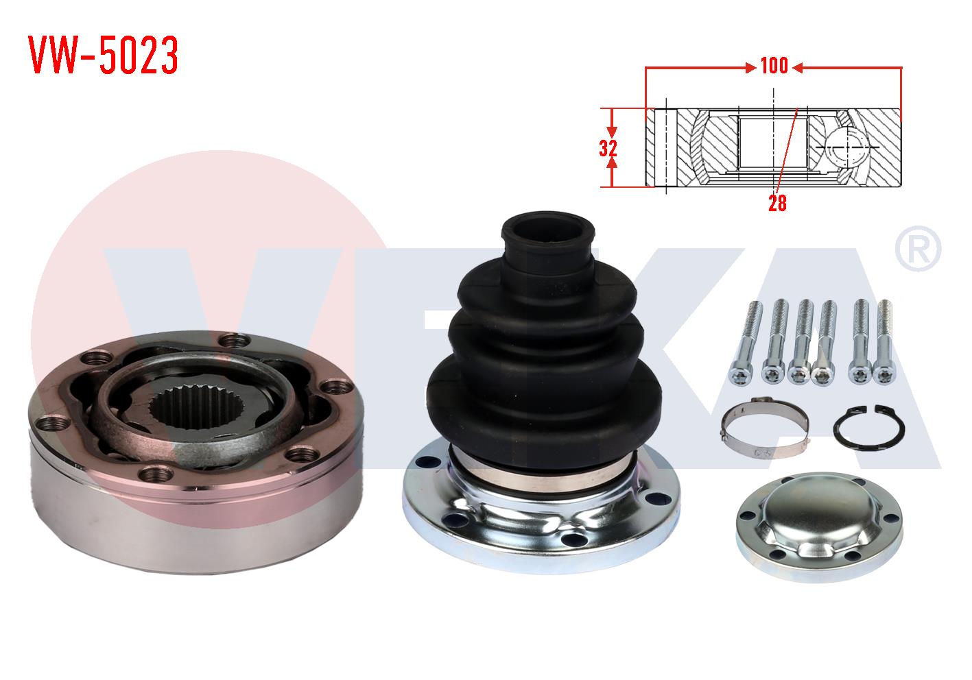 AKS KAFASI SOL-SAG ON IC 28X32X100 MERCEDES VITO (638) 108 CDI 1997-2003