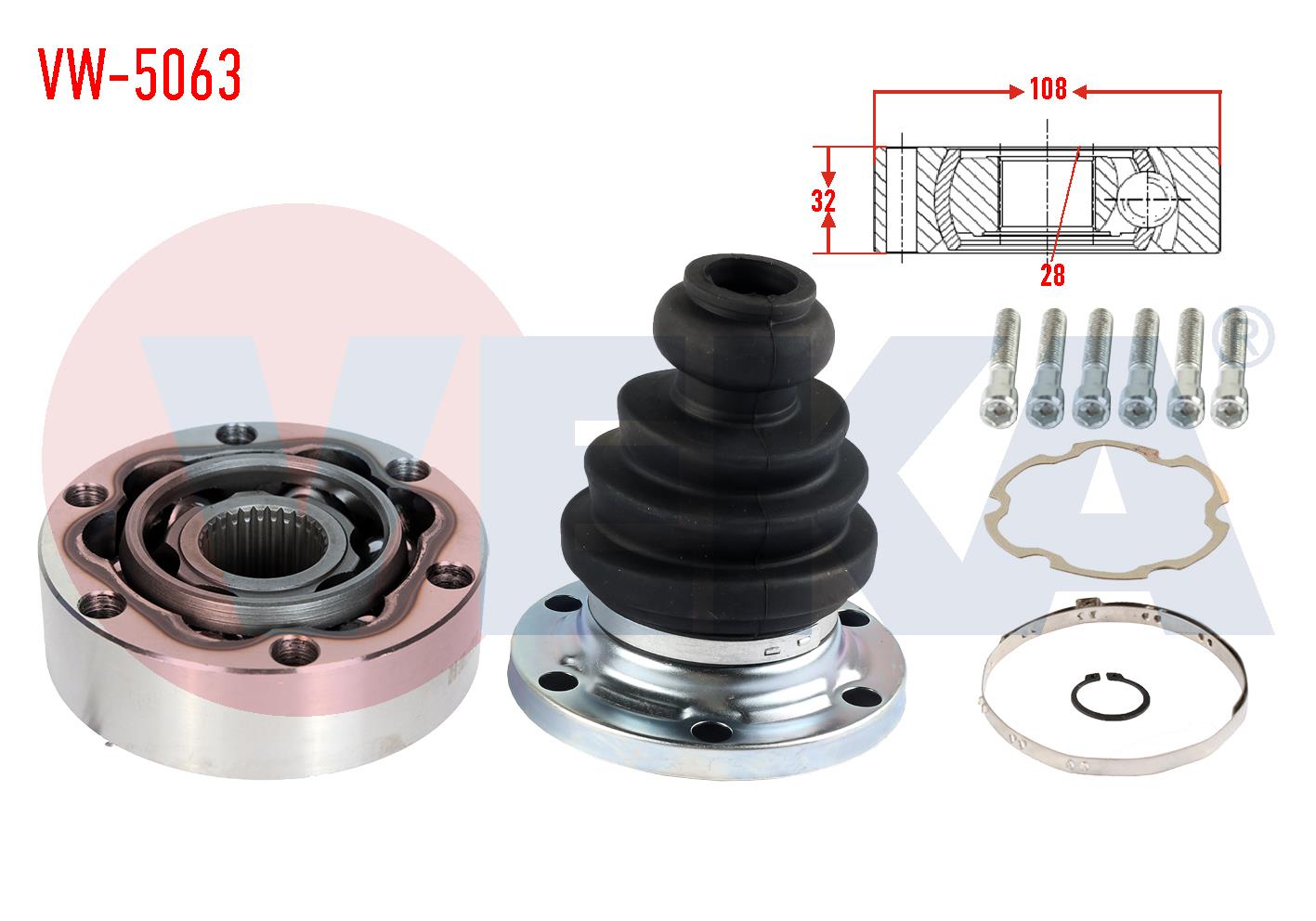 AKS KAFASI SOL-SAG ON IC 28X32X108 VOLKSWAGEN PASSAT (3B2) 1.8 T 1996-2000