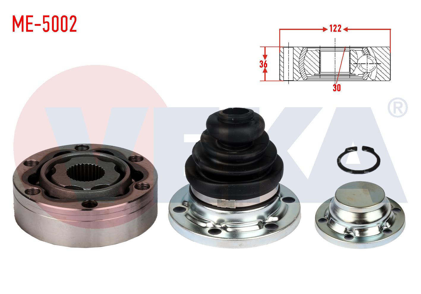 AKS KAFASI SOL-SAG ON IC 30X36X122 MERCEDES VITO (638) 108 CDI 1997-2003