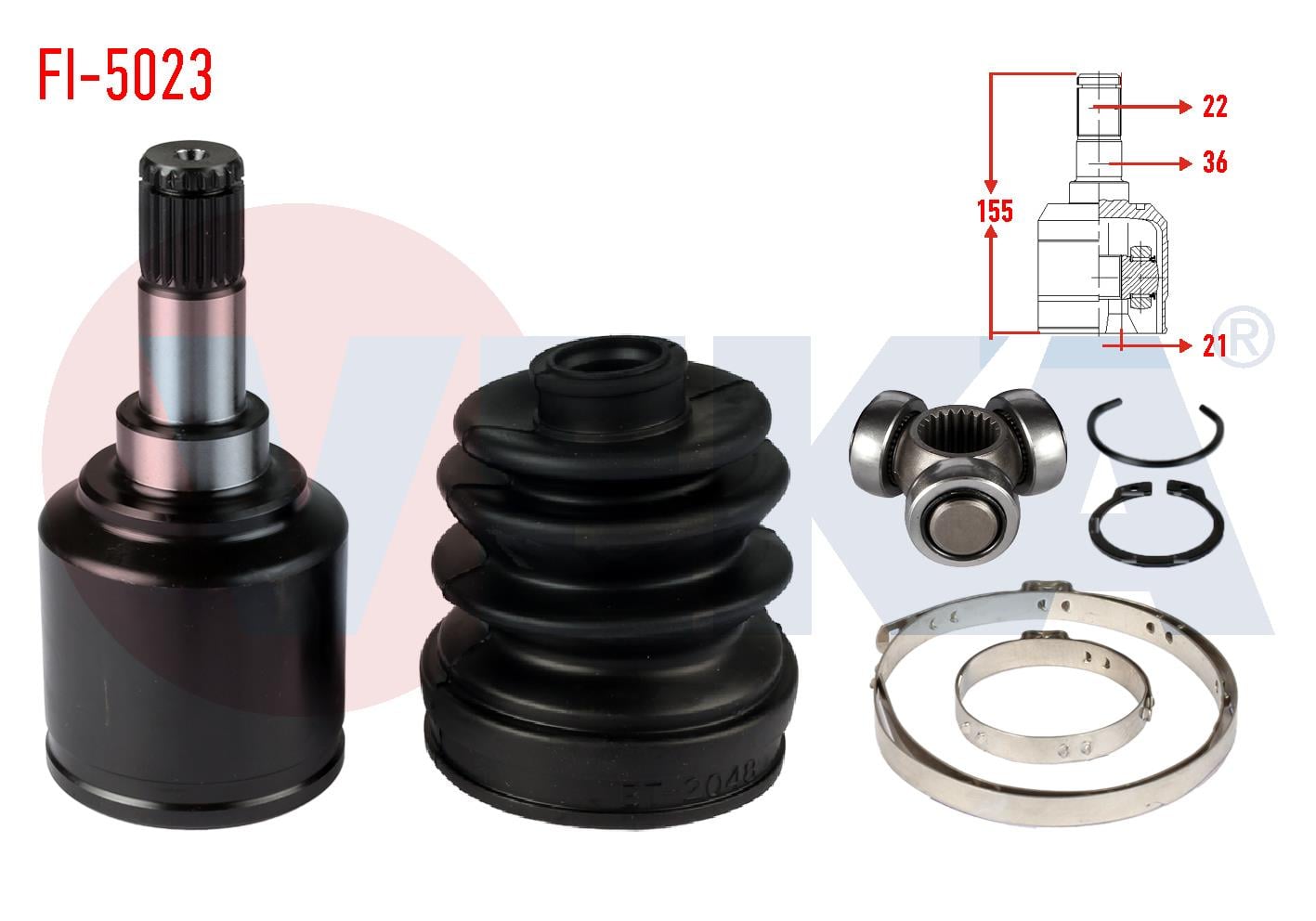 AKS KAFASI SOL-SAG ON IC FIAT EGEA 1.4 16v 22X21X36 UZUNLUK 155mm 2015-
