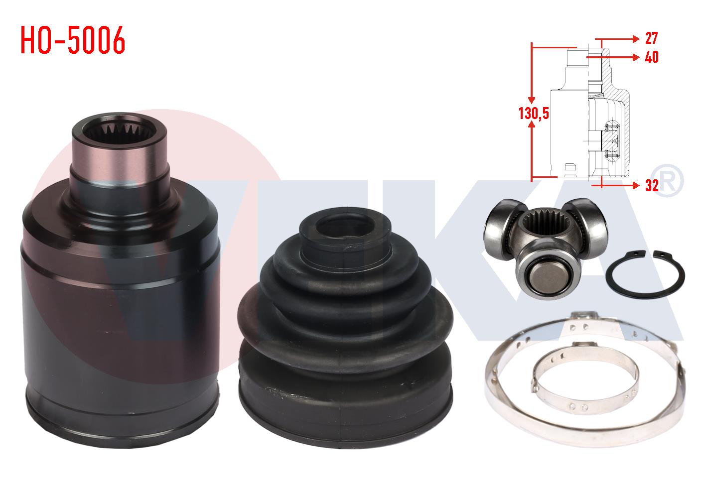 AKS KAFASI SOL-SAG ON IC HONDA CIVIC VI 1.6i  27X32X40 UZUNLUK 130,50 mm 1995-2001