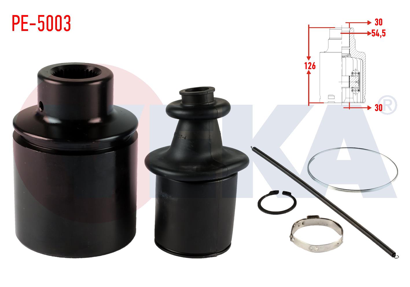 AKS KAFASI SOL-SAG ON IC KARSAN J9 PREMIER 2.8 D 30X30X54,5 UZUNLUK 126 mm 2007-2010