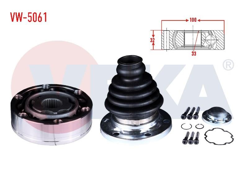 AKS KAFASI SOL-SAG ON IC VOLKSWAGEN CADDY III (2KA,2KH,2CA,2CH) 1.9 TDI FREZE DIS 33 UZUNLUK 32 mm 2004-2010 357498103