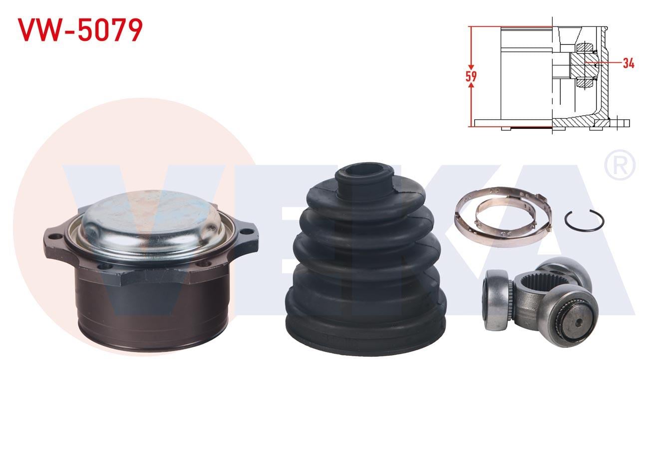 AKS KAFASI SOL-SAG ON IC VW GOLF IV 1.6i 16v A-T FREZE DIS 34 UZUNLUK 59mm 1997-2005/ GOLF IV 1.9 TDI 1997- 2005/ GOLF III 1.6i 1991-1999/ GOLF III 1.8i 1991-1999/ POLO CLASSIC 1.4 - 1.6 1995-2001
